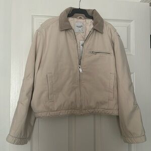 Abercrombie and Fitch Fall 24 Cropped Twill Workwear Jacket
